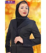 مانتو شلوار نوک مدادی سرمه ای کد 98