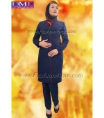 مانتو شلوار اداری فیونا آبی قرمز کد56 - Image 3