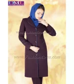 مانتو شلوار اداری فیونا بادمجانی کد 56 - Image 3