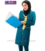 مانتو شلوار کد 90 کرپ کله غازی طلایی - Image 3