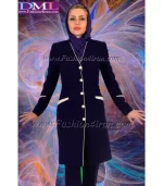 مانتو شلوار کرپ سرمه ای کد 95