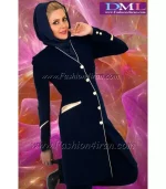 مانتو شلوار کرپ سرمه ای کد 95