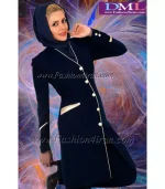 مانتو شلوار کرپ سرمه ای کد 95 - Image 2