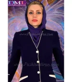 مانتو شلوار کرپ سرمه ای کد 95 - Image 3