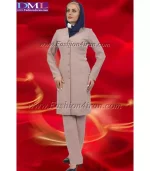 مانتو شلوار کرپ کد 74 کرم - Image 3