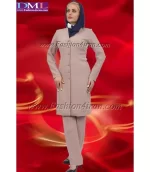 مانتو شلوار کرپ کد 74 کرم - Image 3