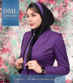 مقنعه کراواتی حریر بنفش کد41 - Image 2