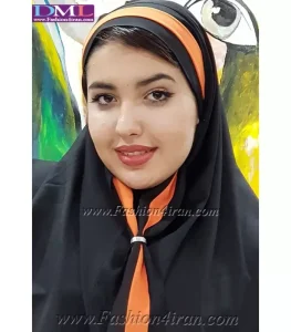 مقنعه کراواتی حریر نارنجی کد 41