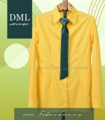 شومیز زنانه زرد یقه مردونه کد201