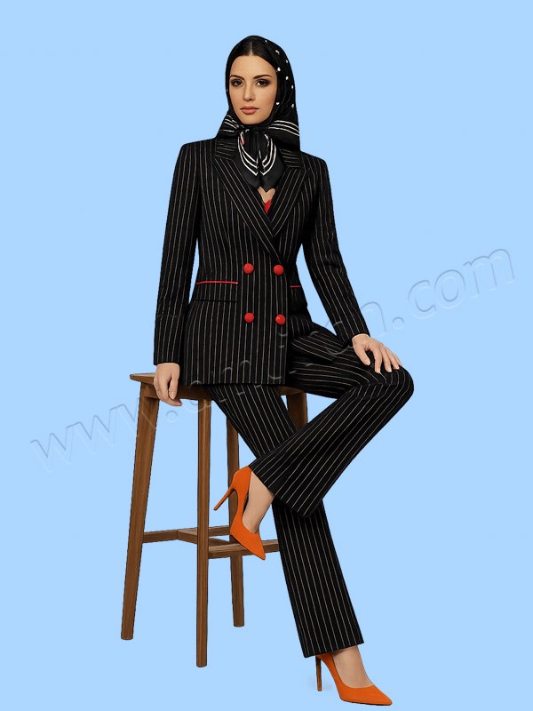 کت‌ شلوار دیپلمات ترک کد 504 - رنگ مشکی