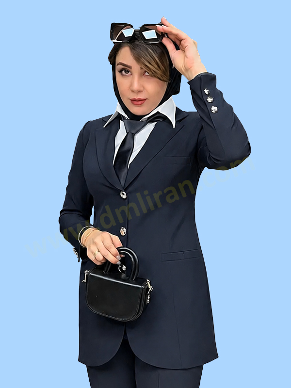 کت و شلوار اداری فیونا کد ۱۰۵ - رنگ سرمه‌ای تیره