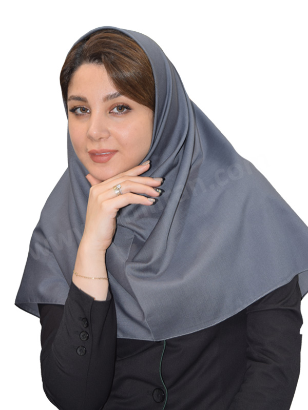مقنعه نخی ساده آبی طوسی کد ۱۰